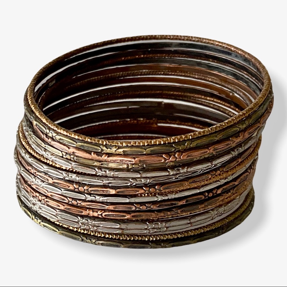 19 BANGLES | Mixed Metals & Patterns